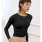 Long Sleeve Side Gathered Cinched Top