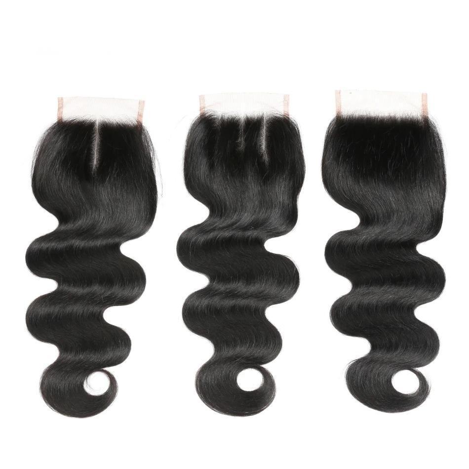 10A Grade Body Wave 3/4 Human Hair Bundles with 4x4 Closure 13x4 front - Walbiz.com