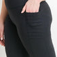 Highwaist Moto Ribbed Full Leggings with Mesh Leggings and Pockets