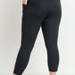 Highwaist Moto Ribbed Full Leggings with Mesh Leggings and Pockets