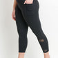 Highwaist Moto Ribbed Full Leggings with Mesh Leggings and Pockets
