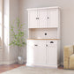 Kitchen Storage Cabinet With Microwave Countertop, Freestanding