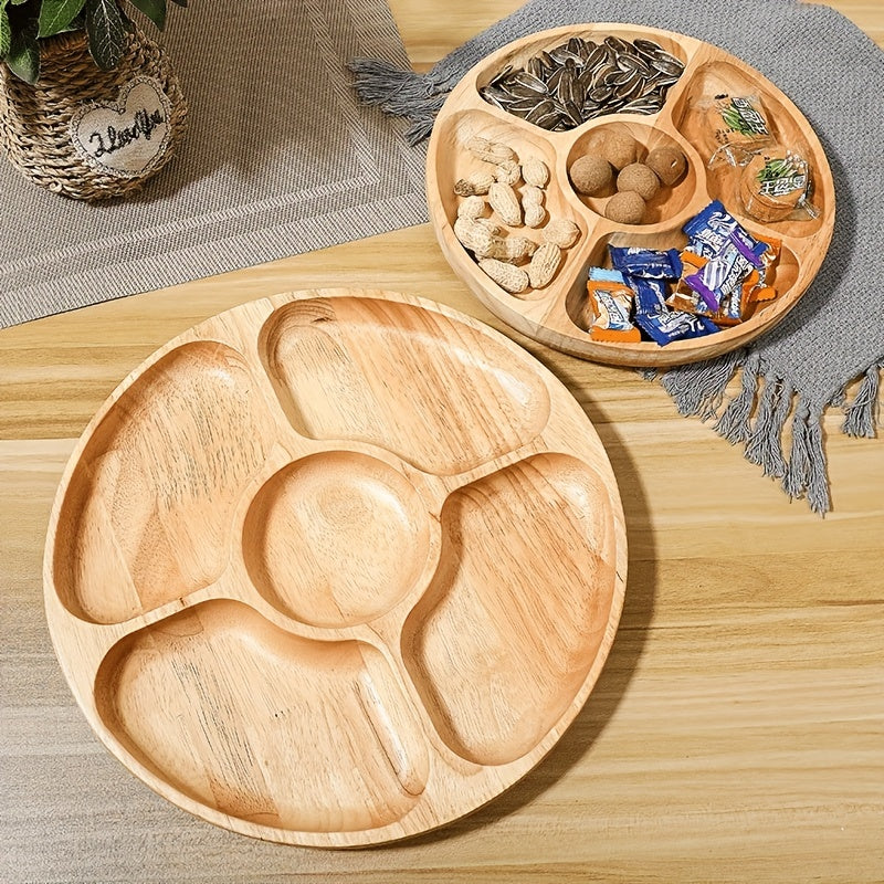 Multifunctional Wooden Cheese  Snack Tray with Dividers