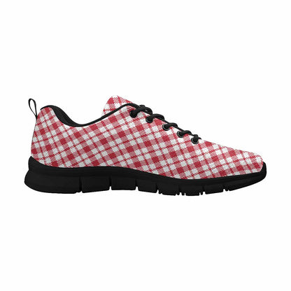 Sneakers For Men,   Buffalo Plaid Red And White - Running Shoes Dg858
