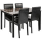 Furniture 5-piece Metal Dining Table And Chair Set With Imitation