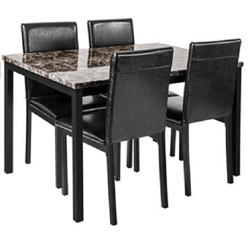 Furniture 5-piece Metal Dining Table And Chair Set With Imitation