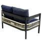 Multi-person Outdoor Iron Sofa Set with A table, Rattan Decoration,
