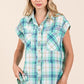 Mittoshop Mineral Wash Plaid Button Down Shirt