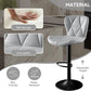 Bar Stools Set of 2,Counter Height Barstools with Backs Faux Leather