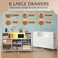White Dresser for Bedroom, TV Stand for Bedroom for 55 Inch TV with