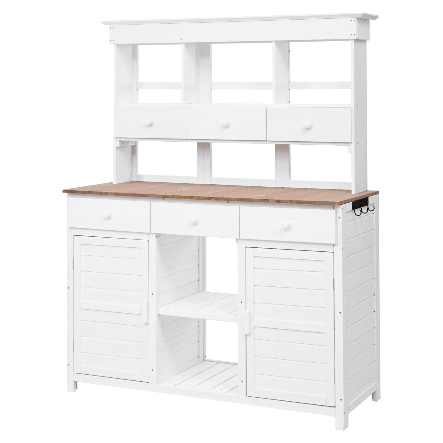 65.7'' H Tall Garden Potting Bench Table with Hutch,Patio Storage