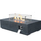 52 Inch Outdoor Concrete Propane Gas Rectangle Fire Pit Table In Dark