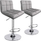 Leopard Print PU Leather Adjustable Swivel Bar Stool, Set of 2
