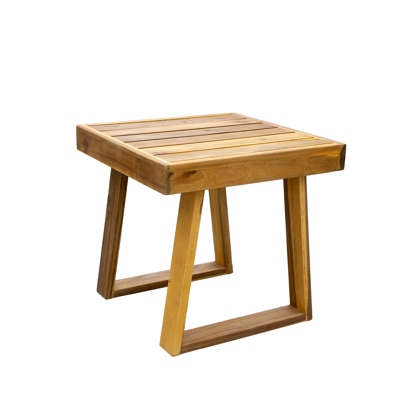 Acacia Wood Outdoor Lounge Set - Chair & Ottoman, Perfect for Patios,