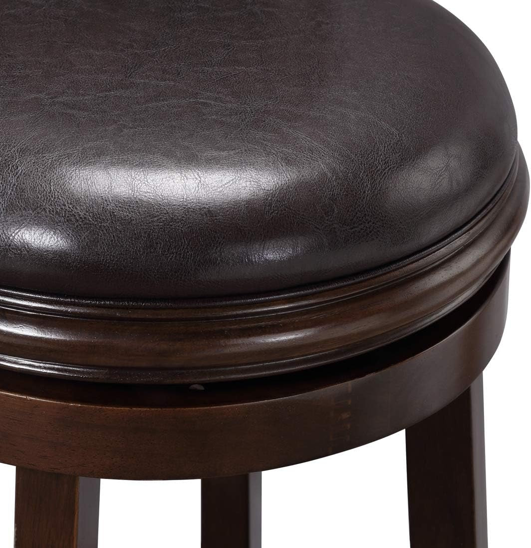 Augusta Bar Height Swivel Stool, 29-Inch, Cappuccino with Dark Brown