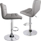 Leopard Print PU Leather Adjustable Swivel Bar Stool, Set of 2