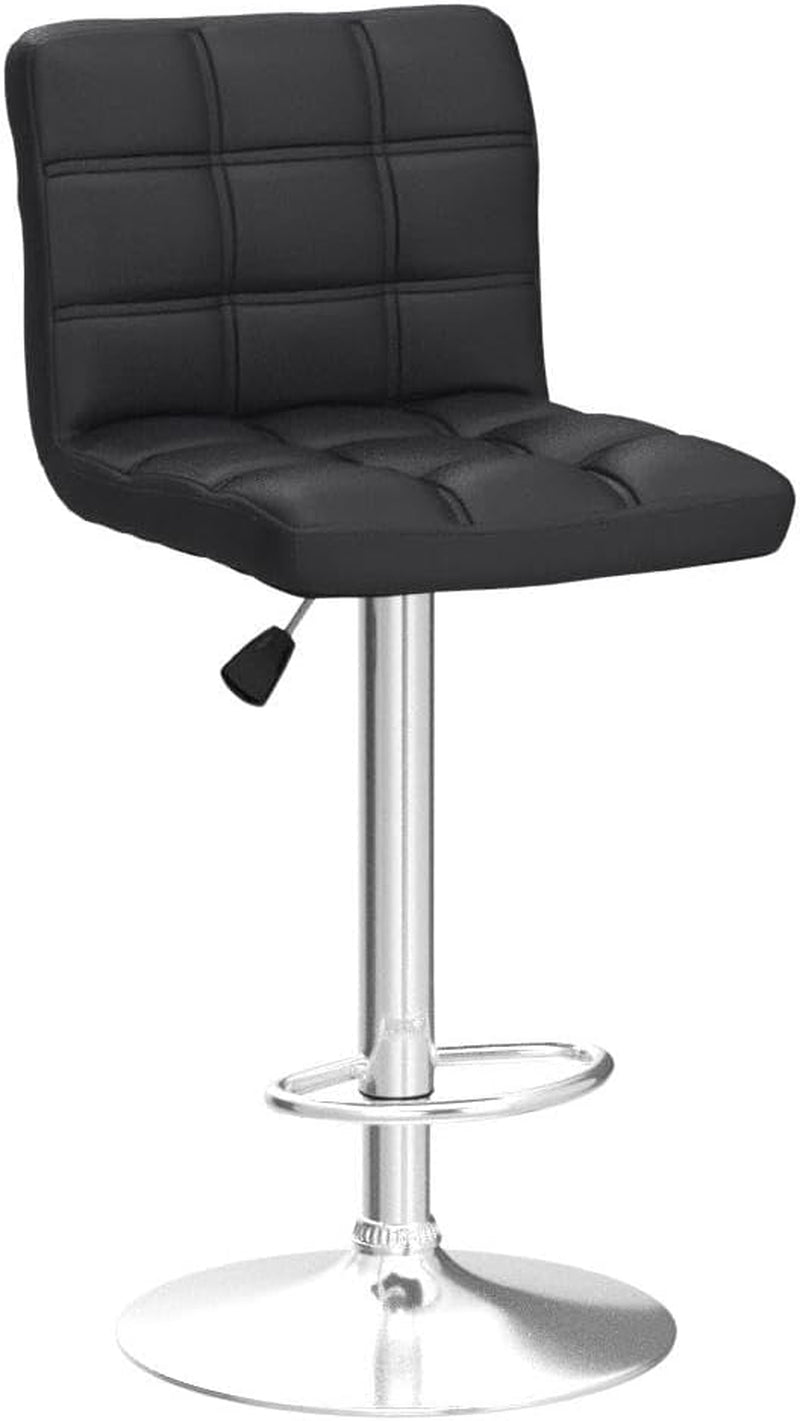 Set of 4 Adjustable Swivel Barstools, Modern PU Leather Kitchen