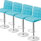 Set of 4 Adjustable Swivel Barstools, Modern PU Leather Kitchen