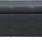 Black Faux Leather Storage Ottoman with Tray