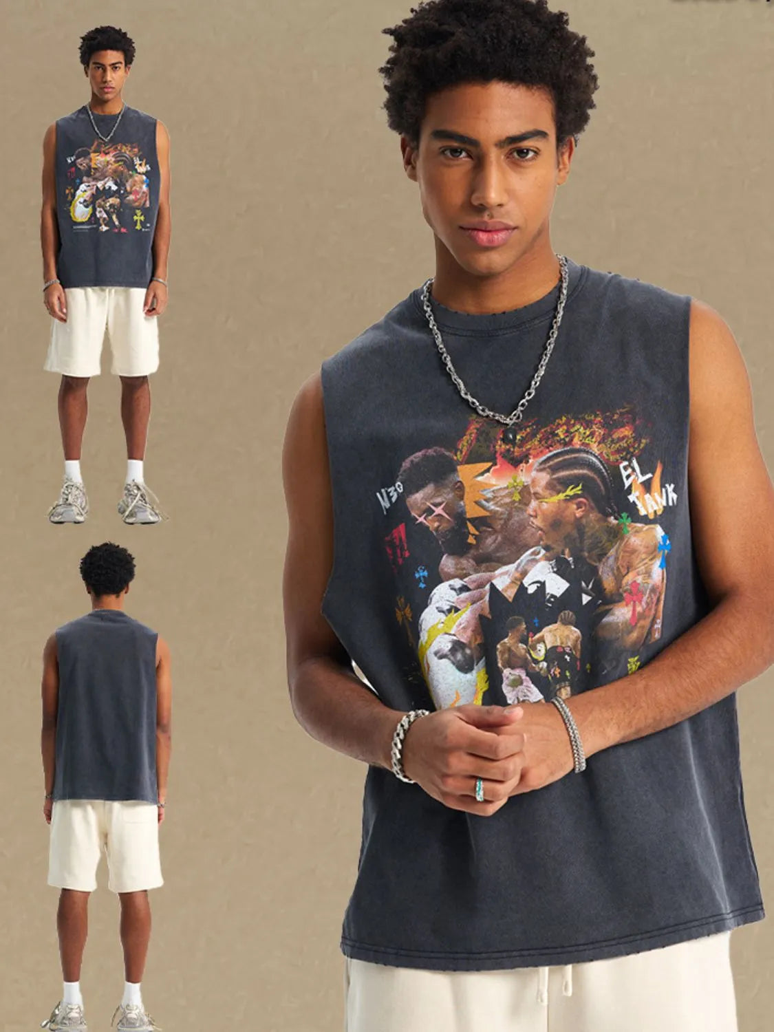 Mens Graphic Round Neck Tank - Walbiz Stylish & Comfortable Wear