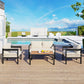 Multi-person Outdoor Iron Sofa Set with A table, Rattan Decoration,