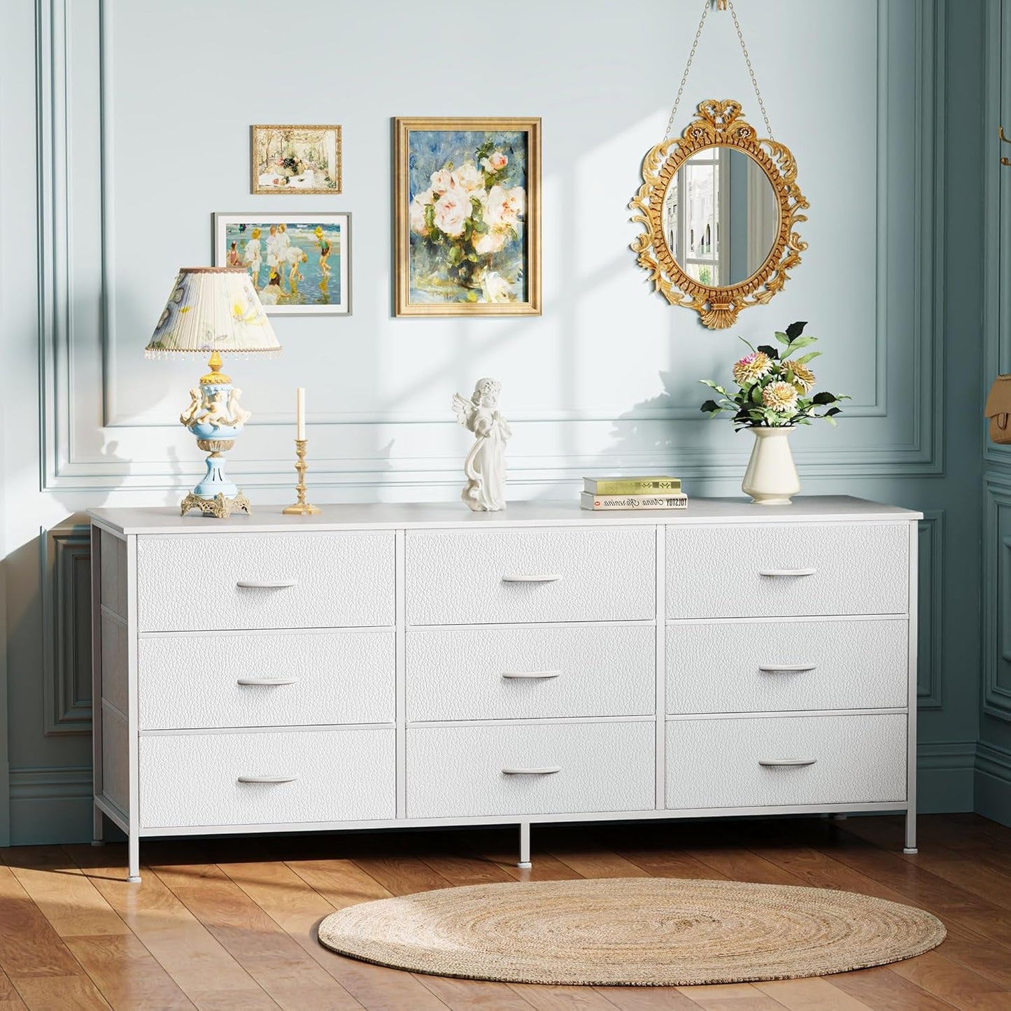 9 Drawer Dresser and TV Stand for Large Storage