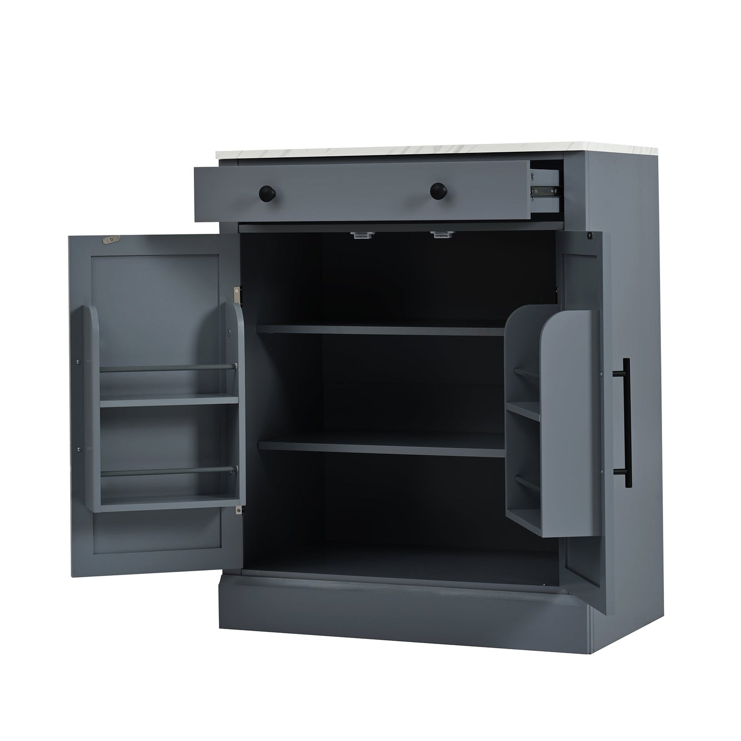 Modern Freestanding Kitchen Pantry,Buffet Food Storage, Coffee Bar