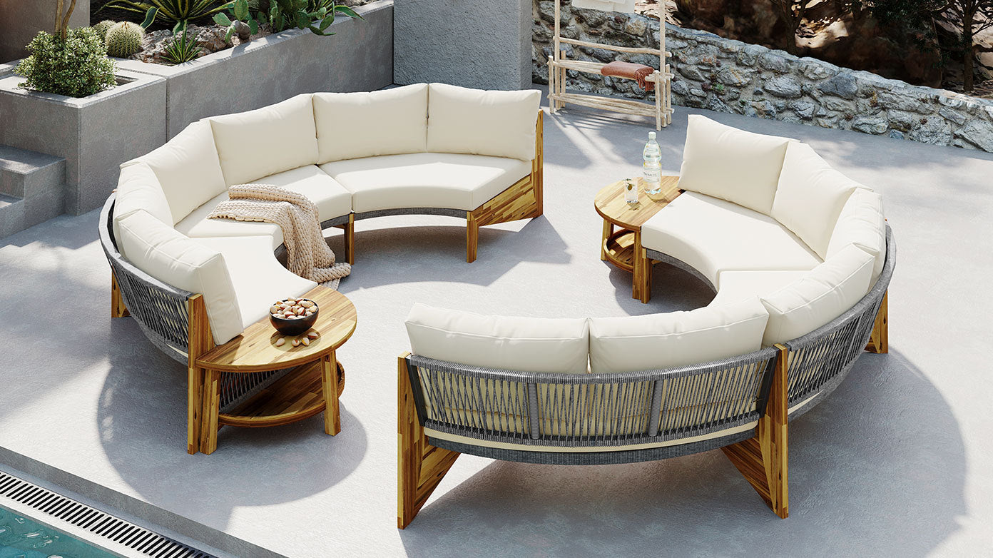 6 - Person Outdoor Seating Group with Cushions and A Coffee Table(old