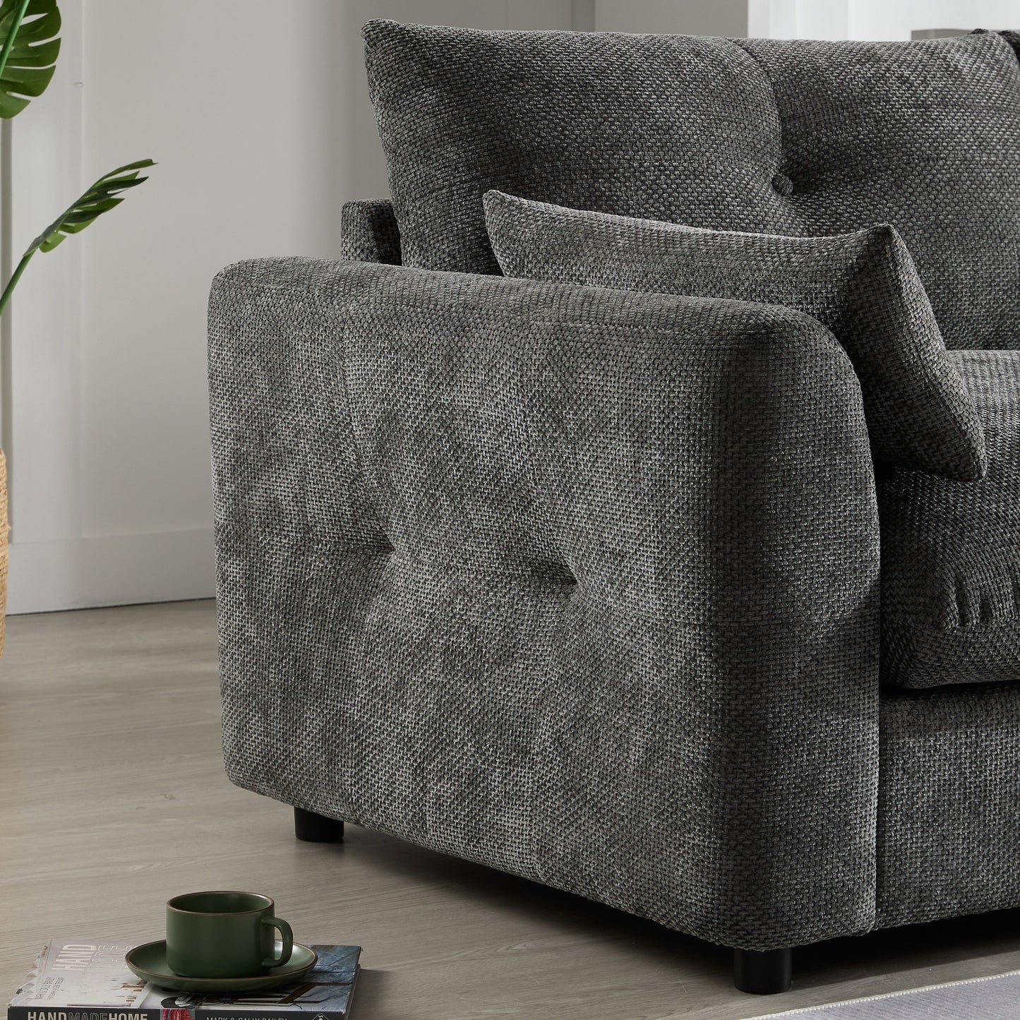 142'' Modular Sectional Sofa with Movable Storage Ottoman and