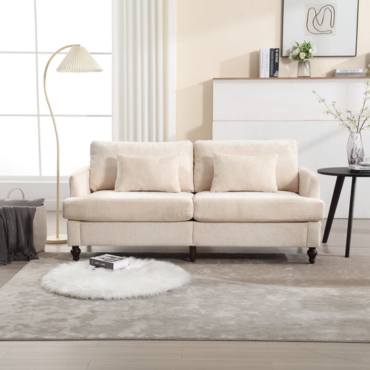 Mid Century Modern chenille Fabric Loveseat sofa, 2-Seat Upholstered