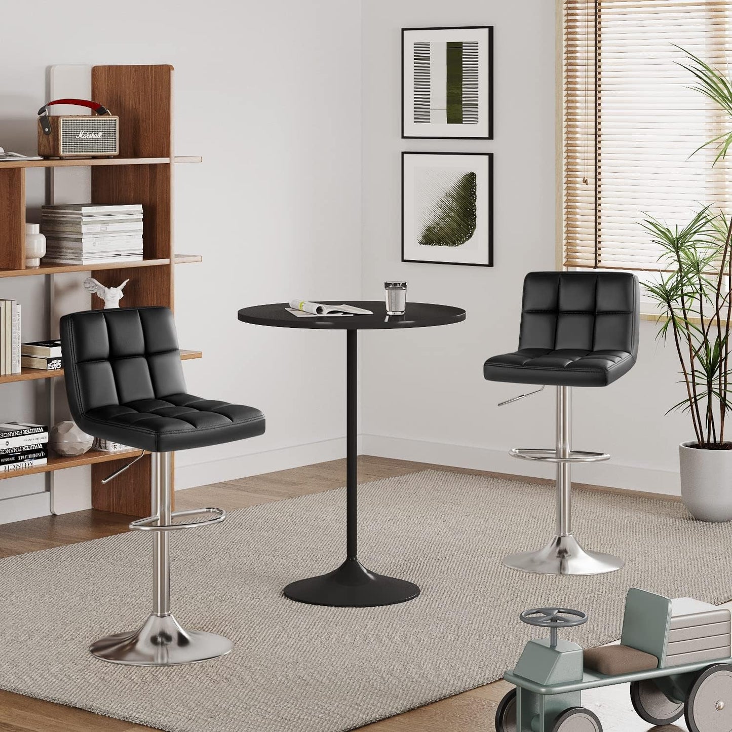 Bar Stools Modern Pu Leather Swivel Adjustable Hydraulic Bar Stool