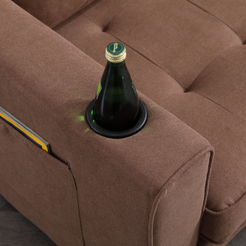 VIDEO Provided 3-in-1 Upholstered Futon Sofa Convertible Floor Sofa