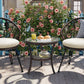 Outdoor Leisure Set, 2 Rattan Single Chairs with A Glass Round Table,