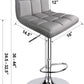 Leopard Print PU Leather Adjustable Swivel Bar Stool, Set of 2