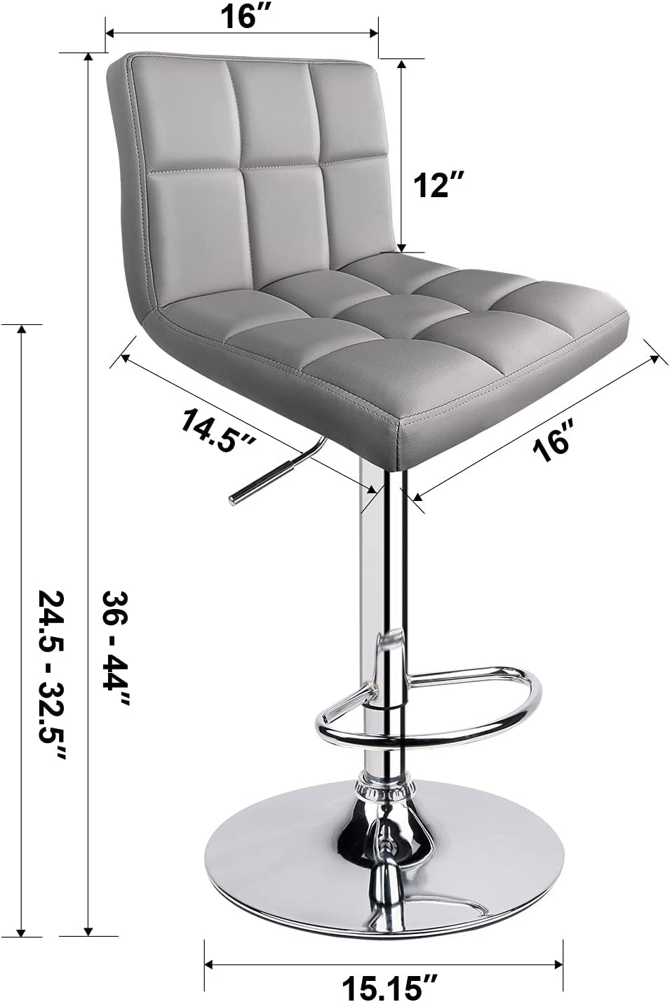Leopard Print PU Leather Adjustable Swivel Bar Stool, Set of 2
