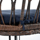 Outdoor Leisure Set, 2 Rattan Single Chairs with A Glass Round Table,