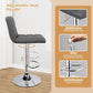 Bar Stools Set of 2, Armless Adjustable Swivel Barstools with Back,
