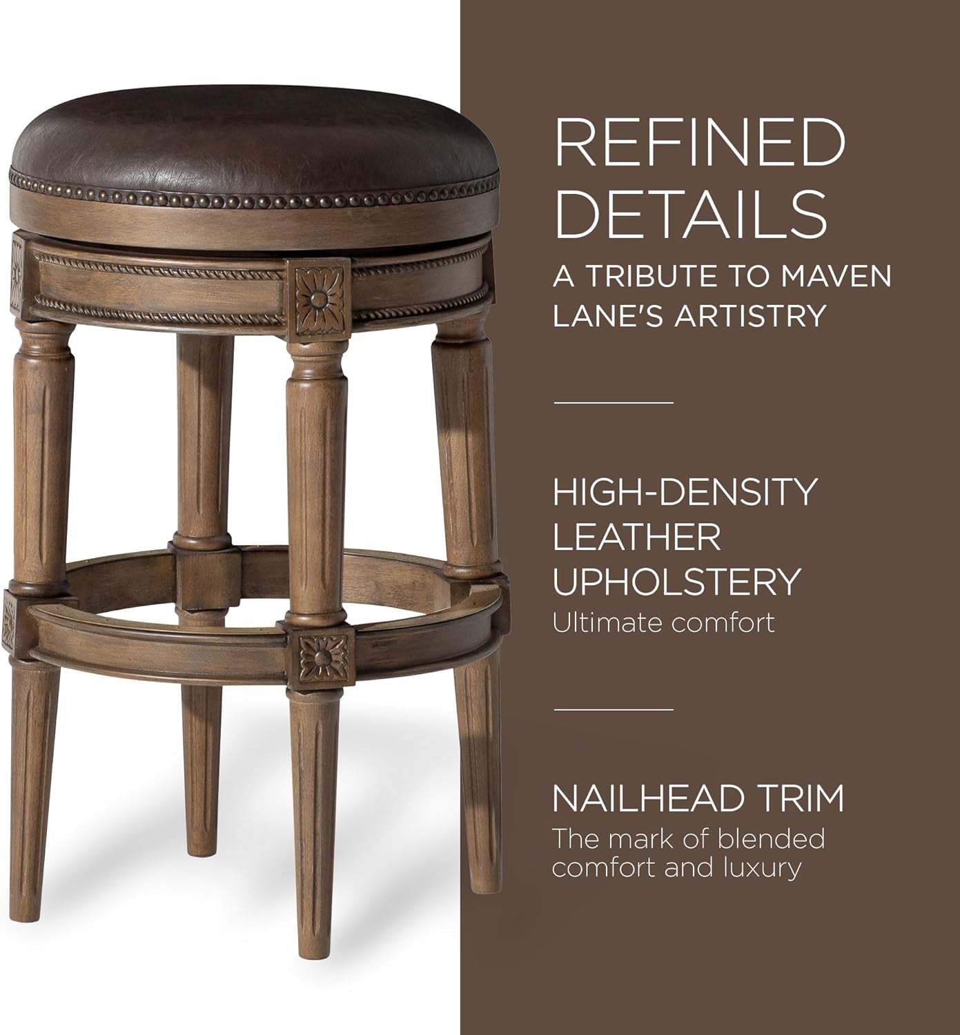 Pullman 31 Inch Tall Bar Height Upholstered Backless Barstool in
