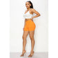 W HIGH WAISTED SUPER-STRETCH WOMEN'S COLORED SHORTS | S / Orange