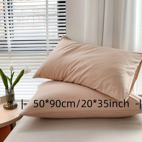 Set of 2 Brushed Solid Pillow Covers No Inserts