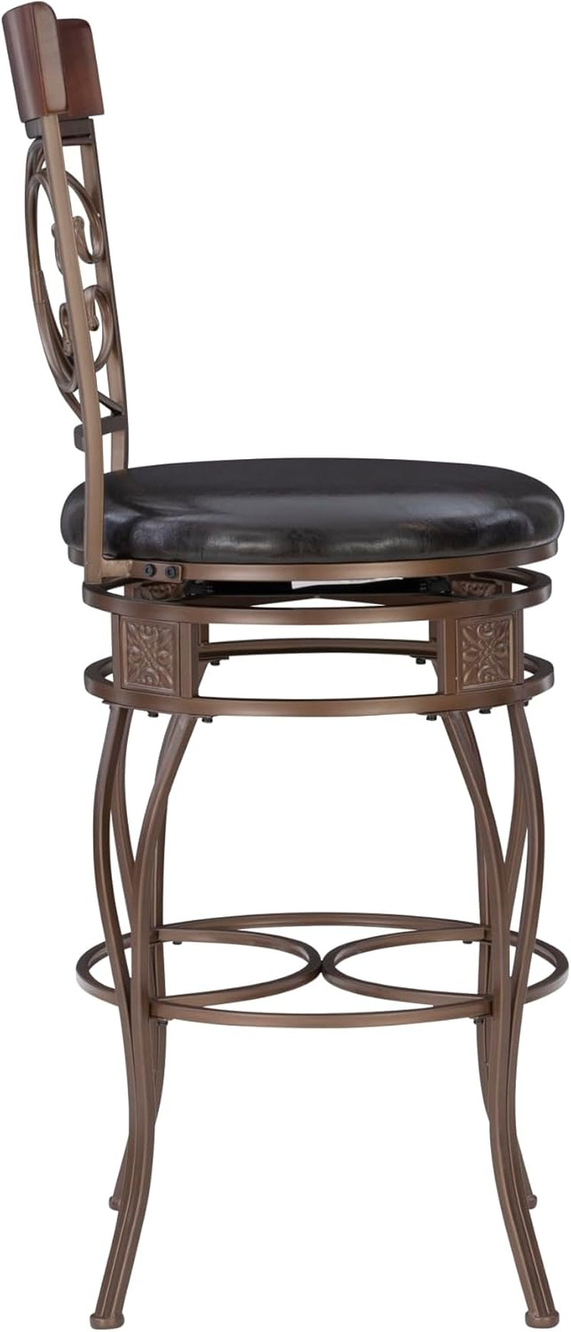 Company Back Scroll  Big and Tall Barstool, Bar Height, Dark