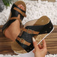 Ins Buckle Wedges Sandals Summer Fish Mouth Thick High Heel Slides