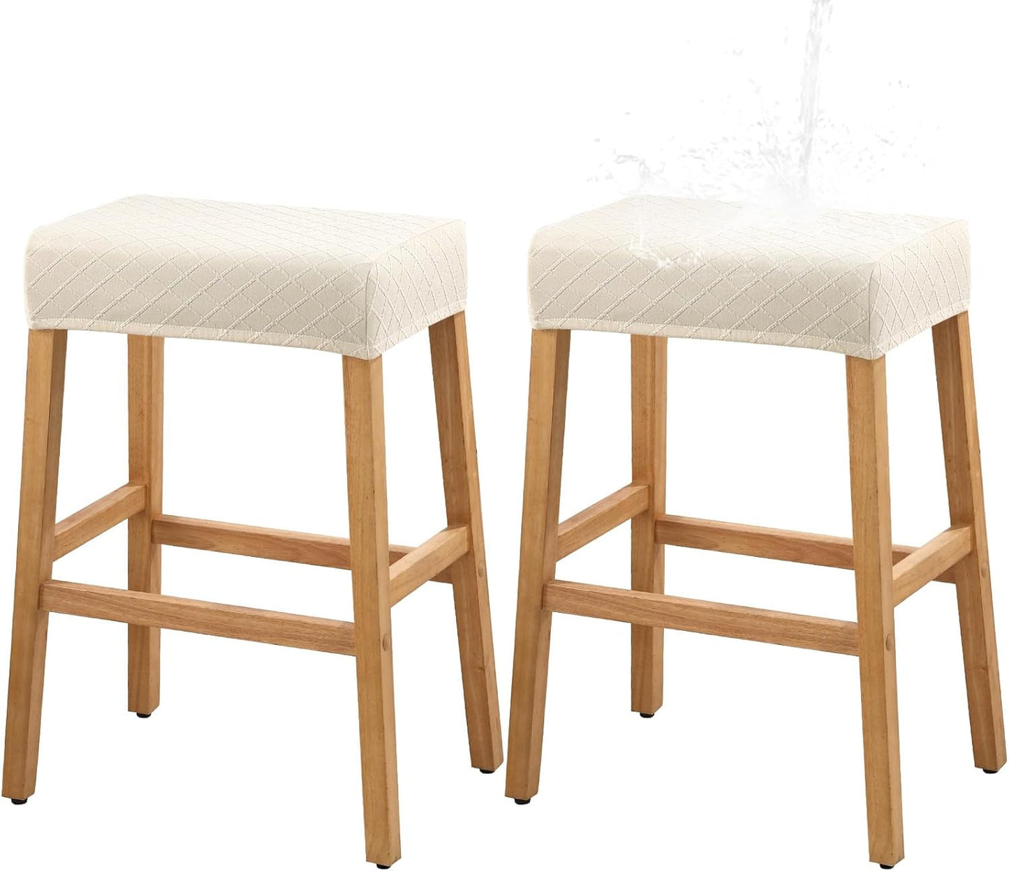 Stool Covers Rectangle - 2 Pack Stretch Waterproof Saddle Seat Cover