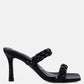 Beladona Double Braided Strap Mid Heel Sandals