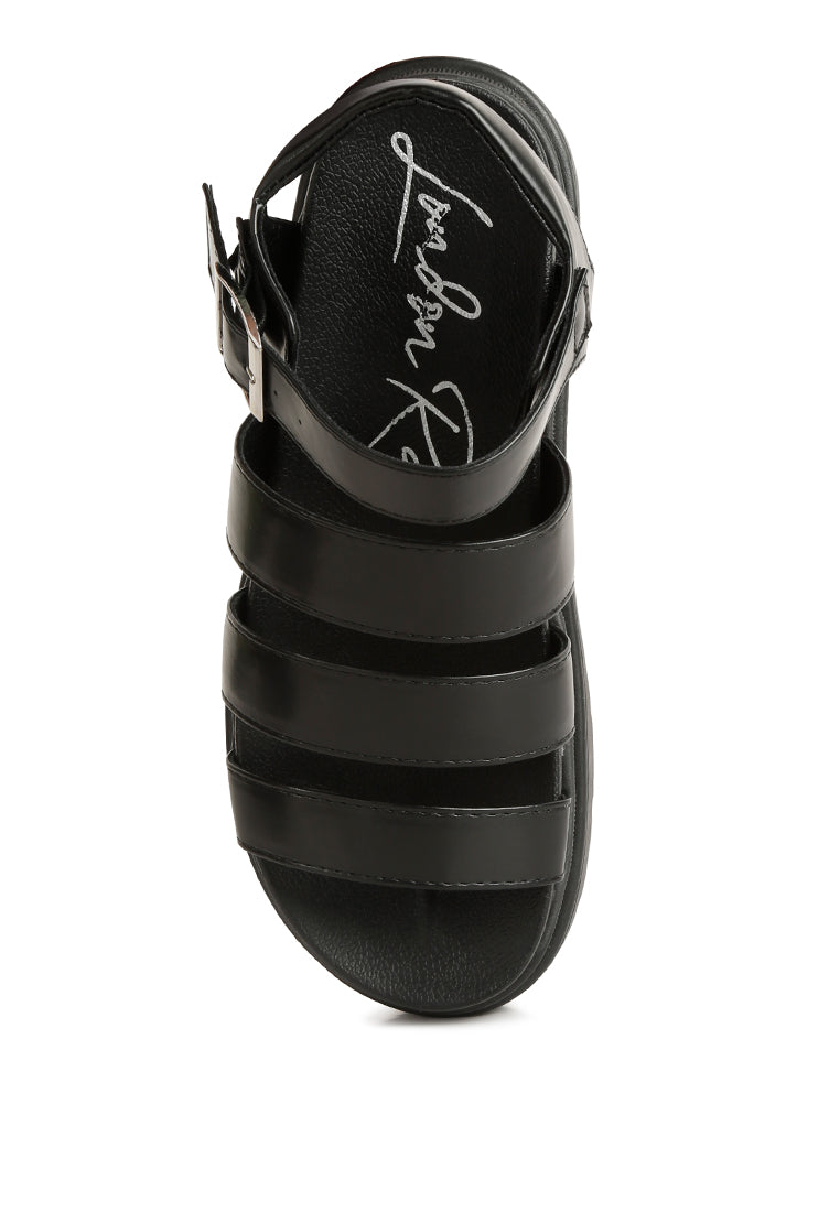 Belcher Faux Leather Gladiator Sandals