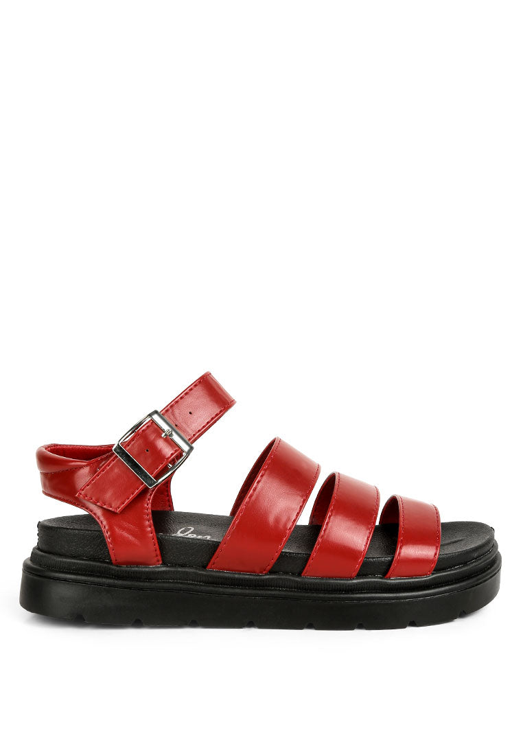 Belcher Faux Leather Gladiator Sandals