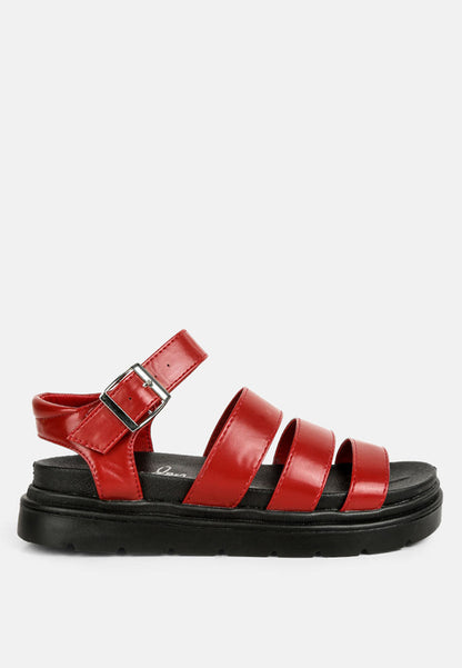 Belcher Faux Leather Gladiator Sandals