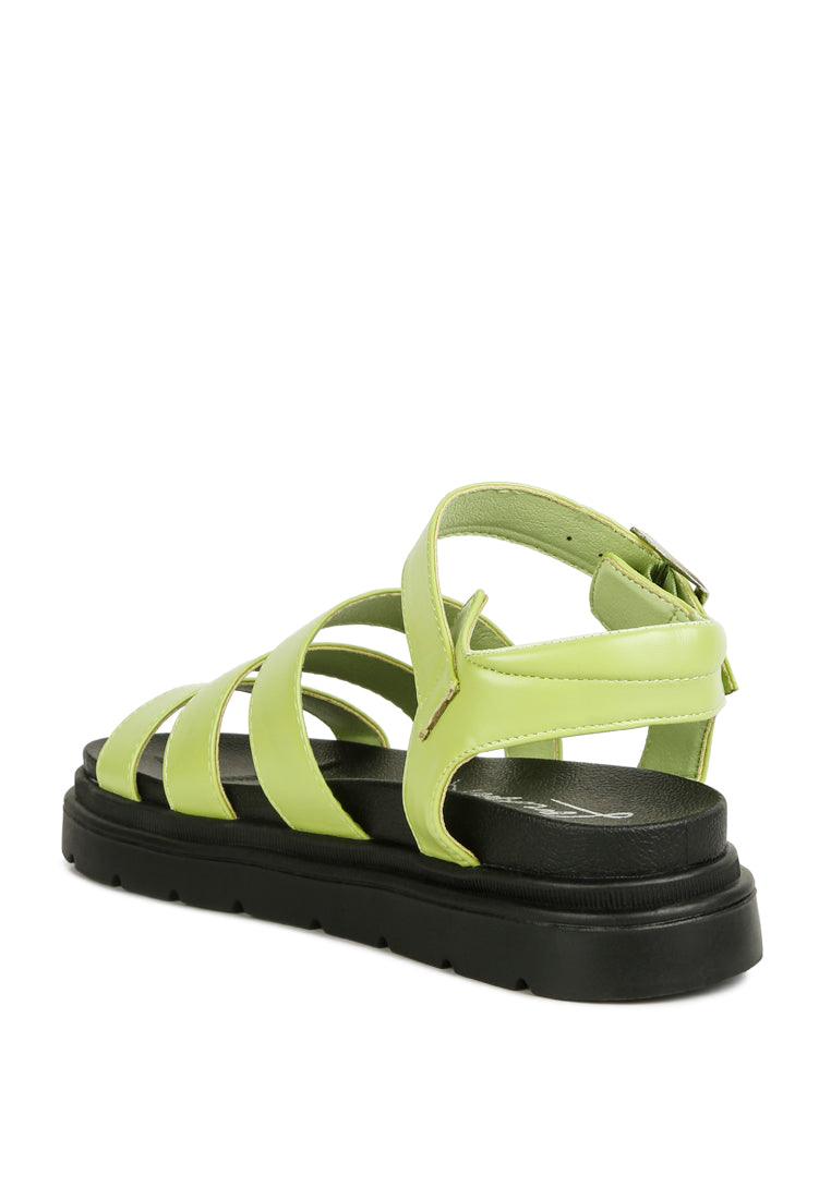 Belcher Faux Leather Gladiator Sandals