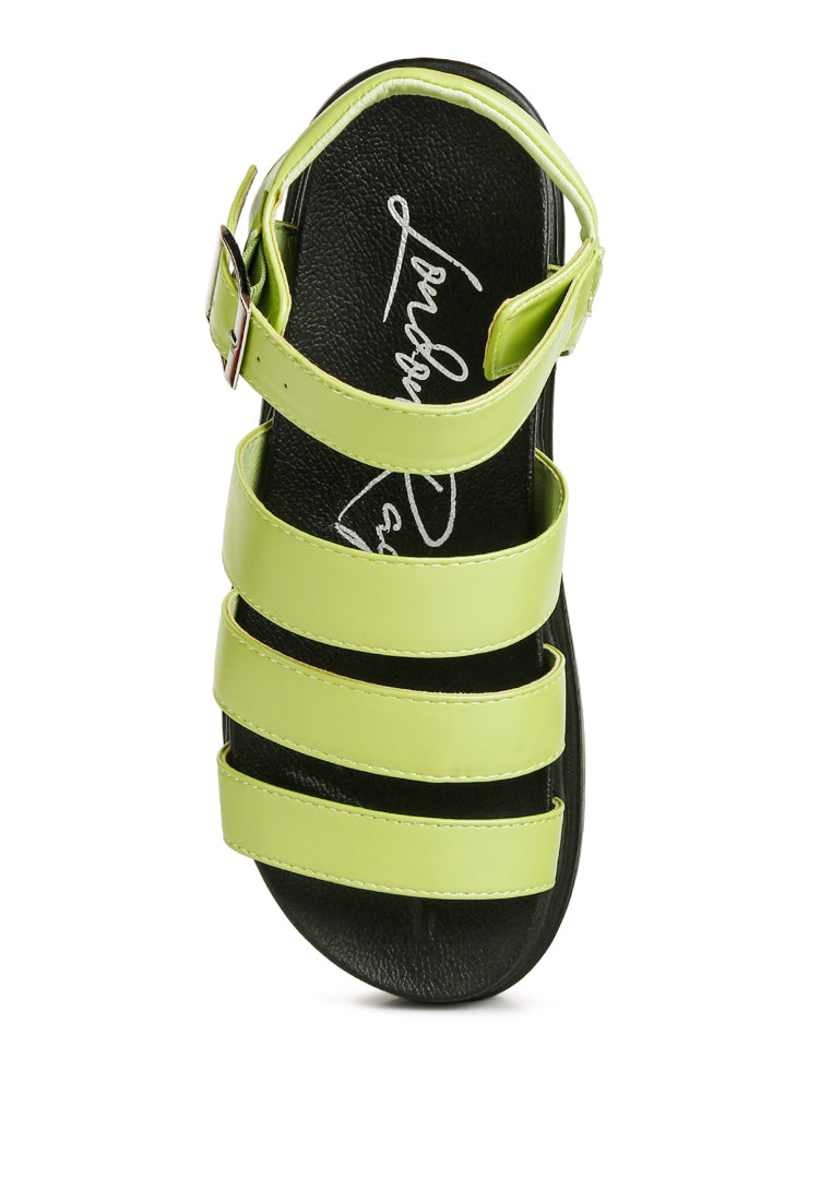 Belcher Faux Leather Gladiator Sandals