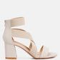 Benicia Elastic Strappy Block Heel Sandals